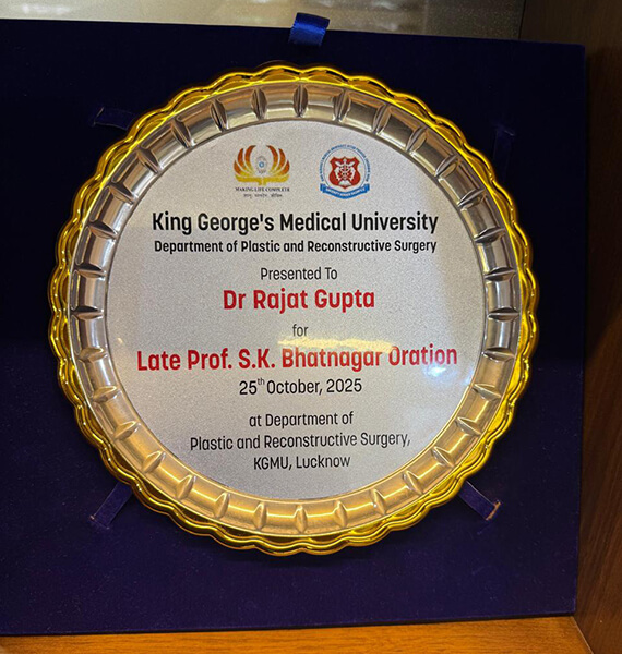 Honoured with the prestigious Dr S K Bhatnagar Oration 2025 at King George’s Medical University (KGMU) Lucknow - Dr Rajat Gupta Honoured with the prestigious Dr S K Bhatnagar Oration 2025 at King George’s Medical University (KGMU) Lucknow - Dr Rajat Gupta